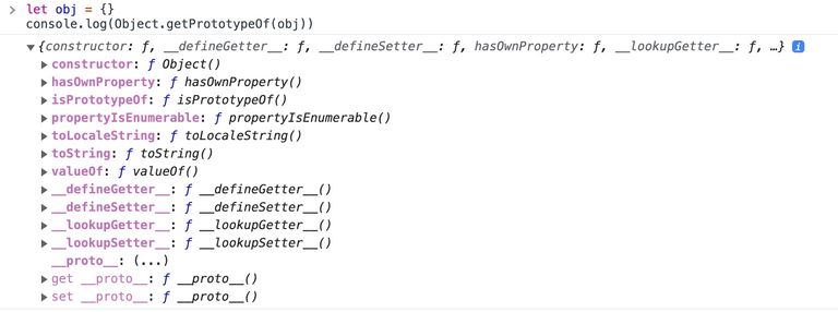 The object prototype with Object.getPrototypeOf